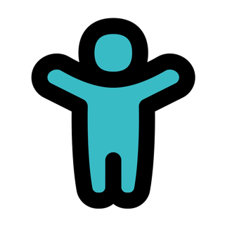 Person with arms raised icon