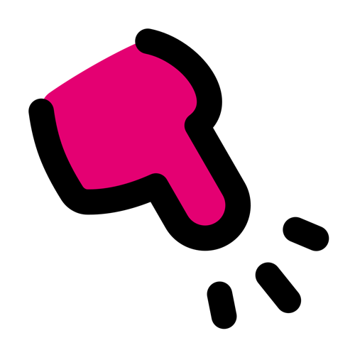 A pink finger touching