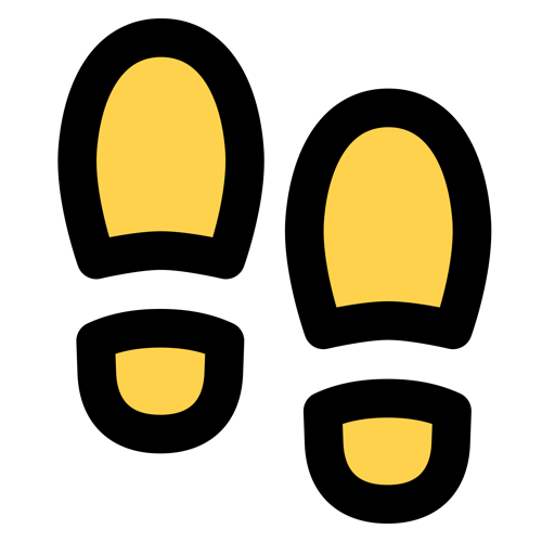 Yellow footprints